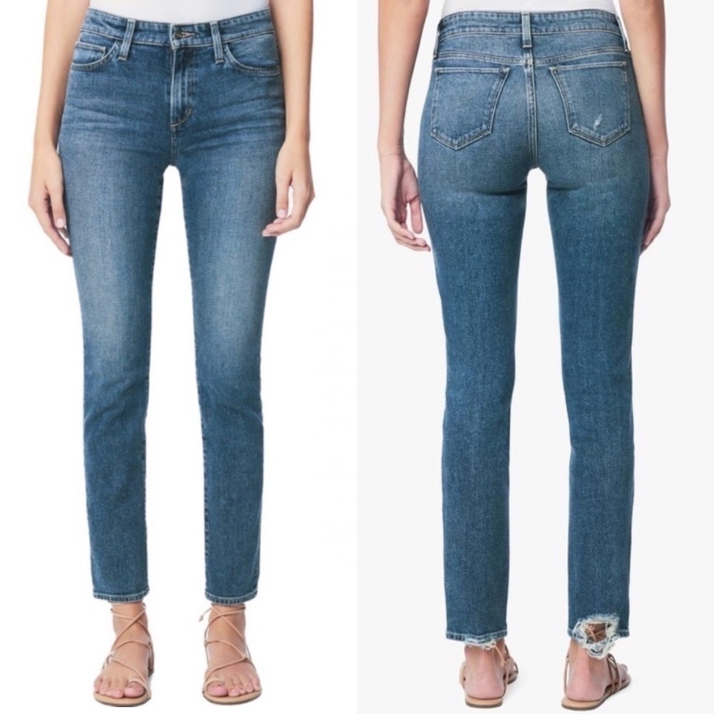 NWT Joes Jeans The Lara Mid Rise Cigarette Jeans in Scandal Medium Blue